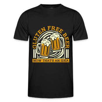 Gluten-free beer - Men's Functional T-Shirt - black - Front - AI Model Male 178 dark (178cm)