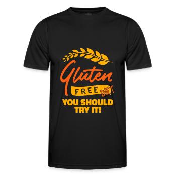 Glutenfrei - Männer Funktions-T-Shirt - Schwarz - Vorne - AI Model Male 178 dark (178cm)