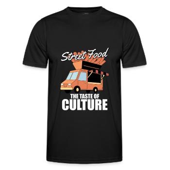 Straßenessen Kultur - Männer Funktions-T-Shirt - Schwarz - Vorne - AI Model Male 178 dark (178cm)