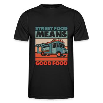 Cuisine de rue - T-shirt sport Homme - noir - Devant - AI Model Male 178 dark (178cm)