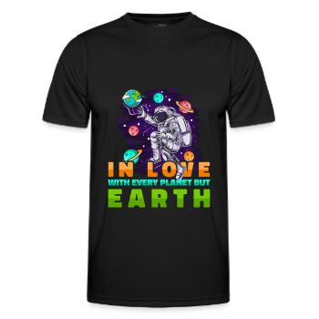 Espace Espace Terre Colonisation de l’espace - T-shirt sport Homme - noir - Devant - AI Model Male 178 dark (178cm)