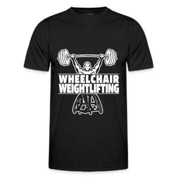 Weightlifting Weightlifting Wheelchair - Men's Functional T-Shirt - black - Front - AI Model Male 178 dark (178cm)