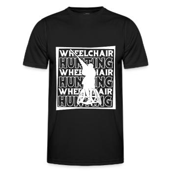 Hunting Hunter Hunting Wheelchair Wheelchair Hunting - Men's Functional T-Shirt - black - Front - AI Model Male 178 dark (178cm)