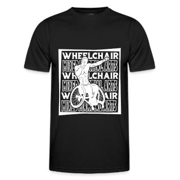 Mixed Martial Arts Rollstuhl - Männer Funktions-T-Shirt - Schwarz - Vorne - AI Model Male 178 dark (178cm)