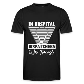 Notruf Leitstelle Einsatzzentrale Krankenhaus - Männer Funktions-T-Shirt - Schwarz - Vorne - AI Model Male 178 dark (178cm)