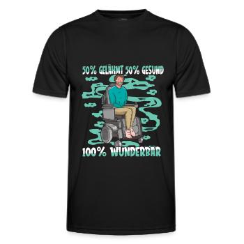 Rollstuhl Rollstuhlfahrer Perfekt - Männer Funktions-T-Shirt - Schwarz - Vorne - AI Model Male 178 dark (178cm)