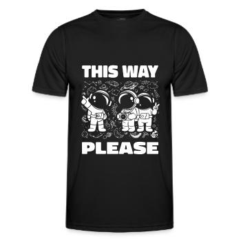 Espace de cette façon s’il vous plaît - T-shirt sport Homme - noir - Devant - AI Model Male 178 dark (178cm)