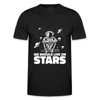 Astronaute de l’espace Colonisation de l’espace - T-shirt sport Homme - noir - Devant - AI Model Male 178 dark (178cm)
