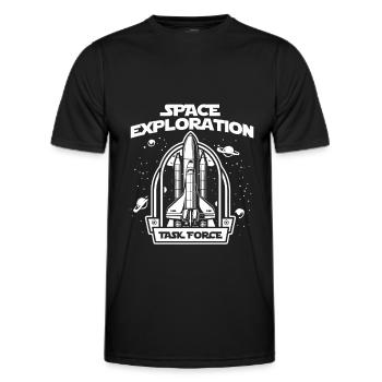 Space Space Exploration Space Colonization - Men's Functional T-Shirt - black - Front - AI Model Male 178 dark (178cm)