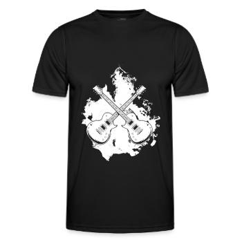 E Gitarre Elektrogitarre Wasserkunst - Männer Funktions-T-Shirt - Schwarz - Vorne - AI Model Male 178 dark (178cm)