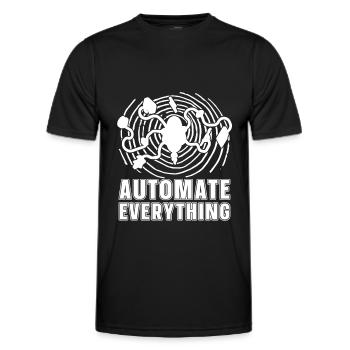 Robotik Ai Roboter Humor Automate Everything - Männer Funktions-T-Shirt - Schwarz - Vorne - AI Model Male 178 dark (178cm)