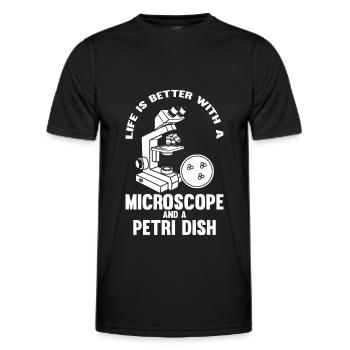 Biologie Biologe Mikroskop - Männer Funktions-T-Shirt - Schwarz - Vorne - AI Model Male 178 dark (178cm)