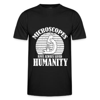 Biologie Biologe Mikroskop - Männer Funktions-T-Shirt - Schwarz - Vorne - AI Model Male 178 dark (178cm)