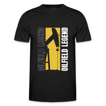 Légende de la plate-forme pétrolière - T-shirt sport Homme - noir - Devant - AI Model Male 178 dark (178cm)