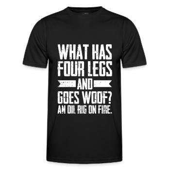Humour sur les plates-formes pétrolières - T-shirt sport Homme - noir - Devant - AI Model Male 178 dark (178cm)