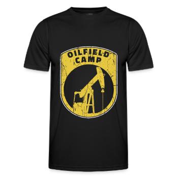 Ölfeld Bohrinsel Lager - Männer Funktions-T-Shirt - Schwarz - Vorne - AI Model Male 178 dark (178cm)