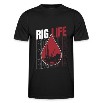 Ölfeld Bohrinsel Anlage Rig Life - Männer Funktions-T-Shirt - Schwarz - Vorne - AI Model Male 178 dark (178cm)