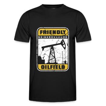 Oil Field Oil Rig Humor - Men's Functional T-Shirt - black - Front - AI Model Male 178 dark (178cm)