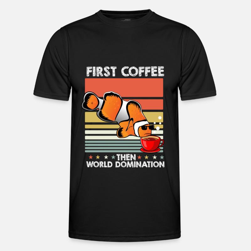 Clownfisch Sonnenbrille Kaffee - Männer Funktions-T-Shirt - Schwarz