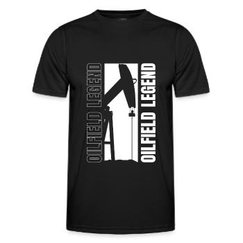 Oil field oil rig Witzig - Men's Functional T-Shirt - black - Front - AI Model Male 178 dark (178cm)