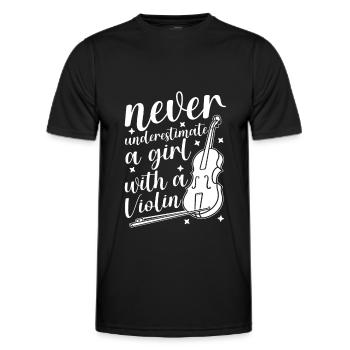 Violin Violin Humor - Men's Functional T-Shirt - black - Front - AI Model Male 178 dark (178cm)
