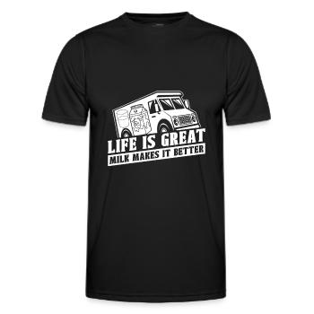 Lait de vache Drôle de wagon de lait - T-shirt sport Homme - noir - Devant - AI Model Male 178 dark (178cm)