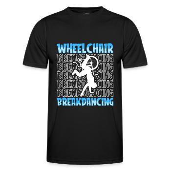Breakdance Breakdancer Breakdancing Wheelchair - Men's Functional T-Shirt - black - Front - AI Model Male 178 dark (178cm)