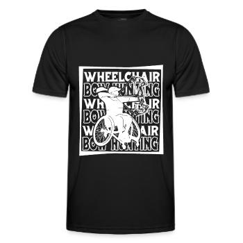 Chasseur à l’arc Fauteuil roulant de chasseur à l’arc - T-shirt sport Homme - noir - Devant - AI Model Male 178 dark (178cm)