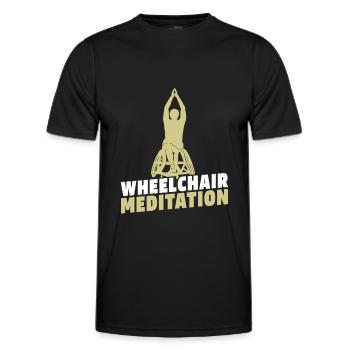 Meditation Meditieren Rollstuhl - Männer Funktions-T-Shirt - Schwarz - Vorne - AI Model Male 178 dark (178cm)