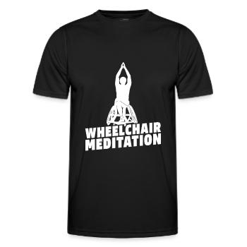 Meditation Meditieren Rollstuhl - Männer Funktions-T-Shirt - Schwarz - Vorne - AI Model Male 178 dark (178cm)