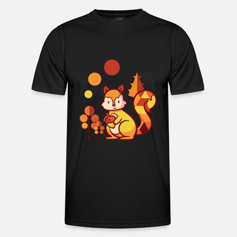 Eichhörnchen - Männer Funktions-T-Shirt - Schwarz