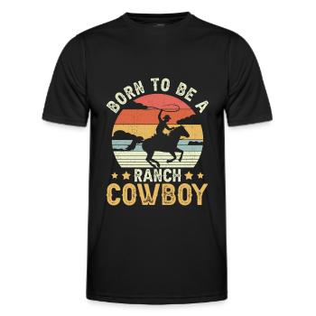 Rodeo Cowboy né Ranch Cowboy - T-shirt sport Homme - noir - Devant - AI Model Male 178 dark (178cm)