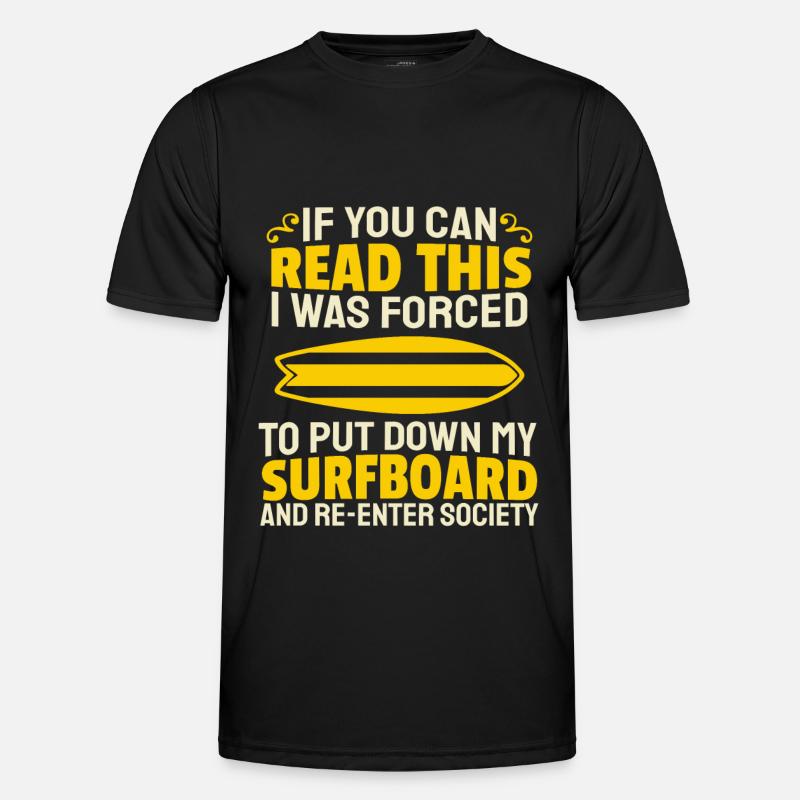Surfer Surfen - Männer Funktions-T-Shirt - Schwarz