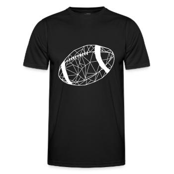 Rugby Ball - Männer Funktions-T-Shirt - Schwarz - Vorne - AI Model Male 178 dark (178cm)