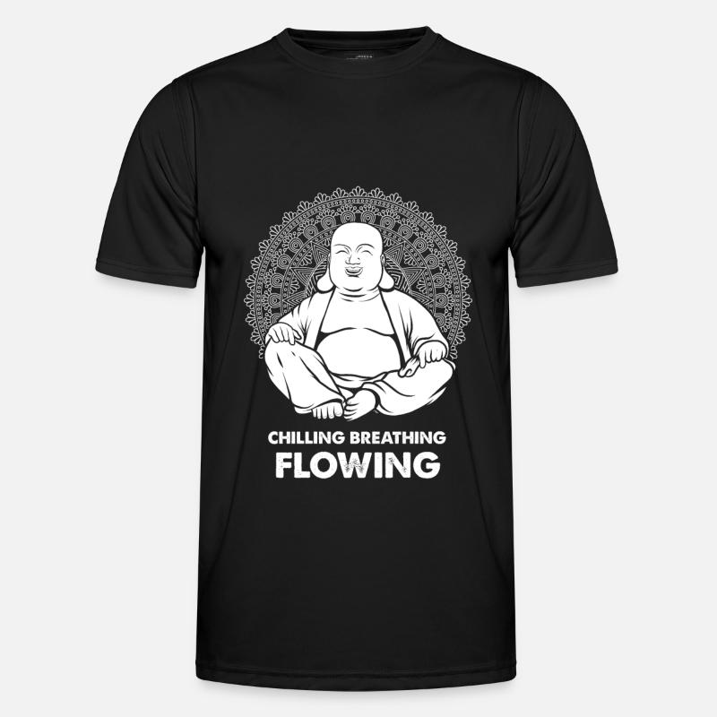 Buddha Buddhist Lustig - Männer Funktions-T-Shirt - Schwarz