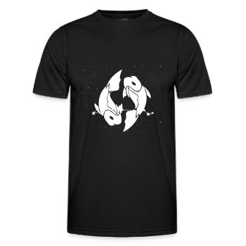 Sternzeichen Fische Symbol - Männer Funktions-T-Shirt - Schwarz - Vorne - AI Model Male 178 dark (178cm)