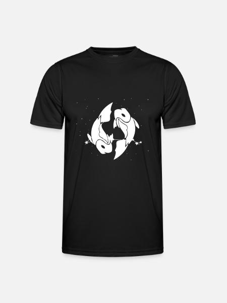 Zodiac sign Pisces symbol - Men's Functional T-Shirt - black