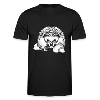 Stachelschwein Eichel - Männer Funktions-T-Shirt - Schwarz - Vorne - AI Model Male 178 dark (178cm)