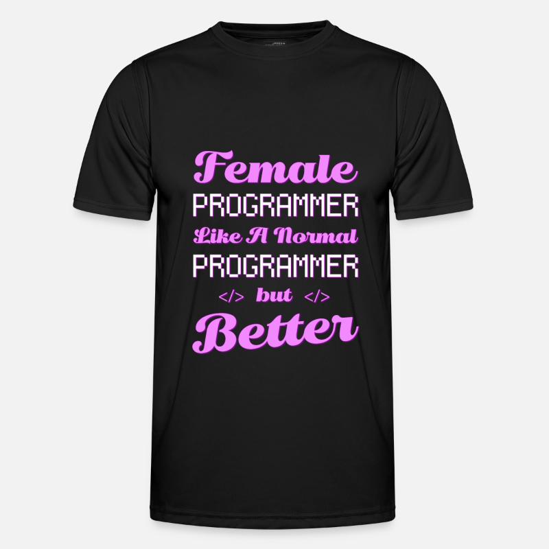 Developer Coder Programmer Female - Men's Functional T-Shirt - black