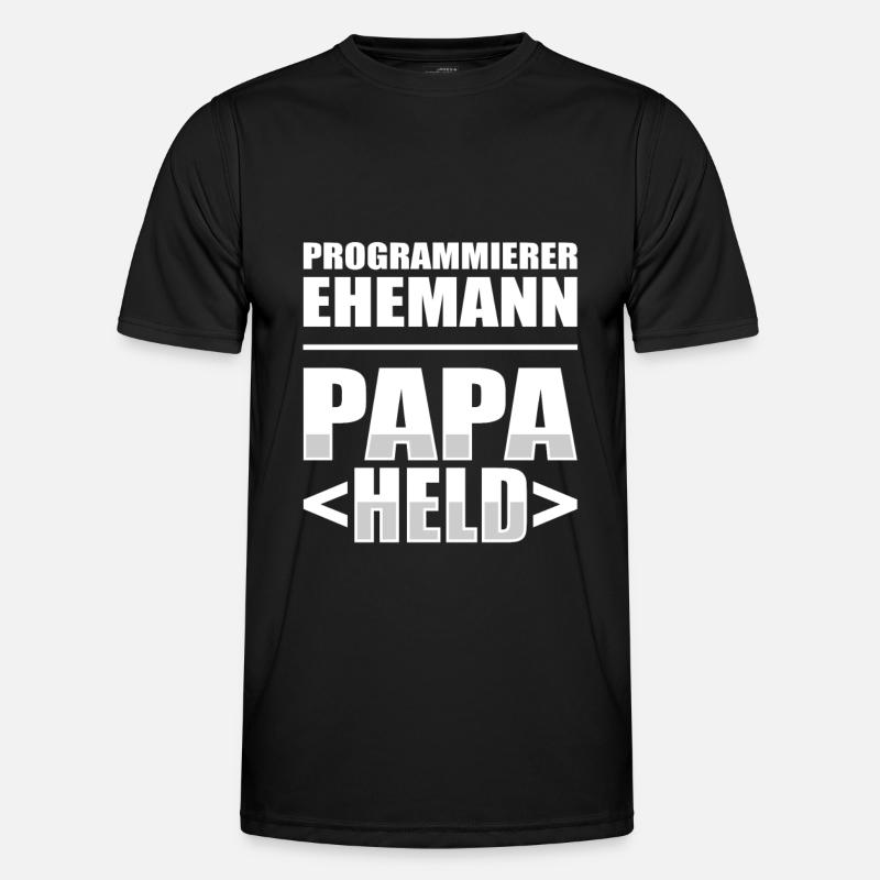 Entwickler Coder Programmierer Vater - Männer Funktions-T-Shirt - Schwarz