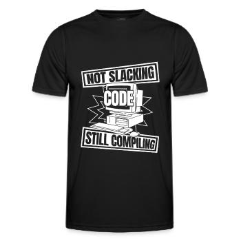 Developer Coder Programmer Computer - T-shirt sport Homme - noir - Devant - AI Model Male 178 dark (178cm)