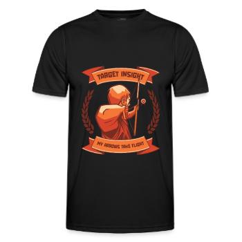 Tir à l’arc Archer de tir à l’arc - T-shirt sport Homme - noir - Devant - AI Model Male 178 dark (178cm)