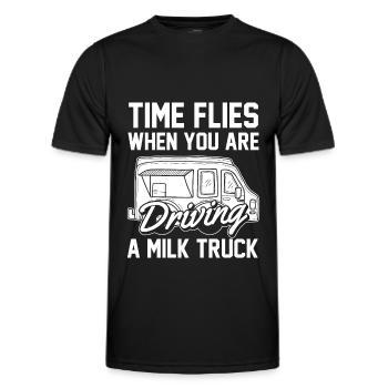 Lait de vache Humour Wagon de lait - T-shirt sport Homme - noir - Devant - AI Model Male 178 dark (178cm)