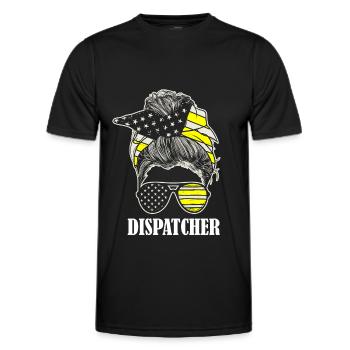 Emergency call control center Sunglasses - Men's Functional T-Shirt - black - Front - AI Model Male 178 dark (178cm)