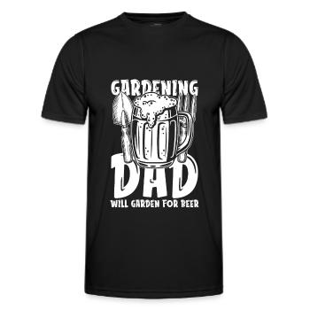 Hobby Gardener Garden Beer Gardening Father - Men's Functional T-Shirt - black - Front - AI Model Male 178 dark (178cm)