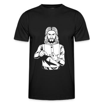 Christ Christentum - Männer Funktions-T-Shirt - Schwarz - Vorne - AI Model Male 178 dark (178cm)