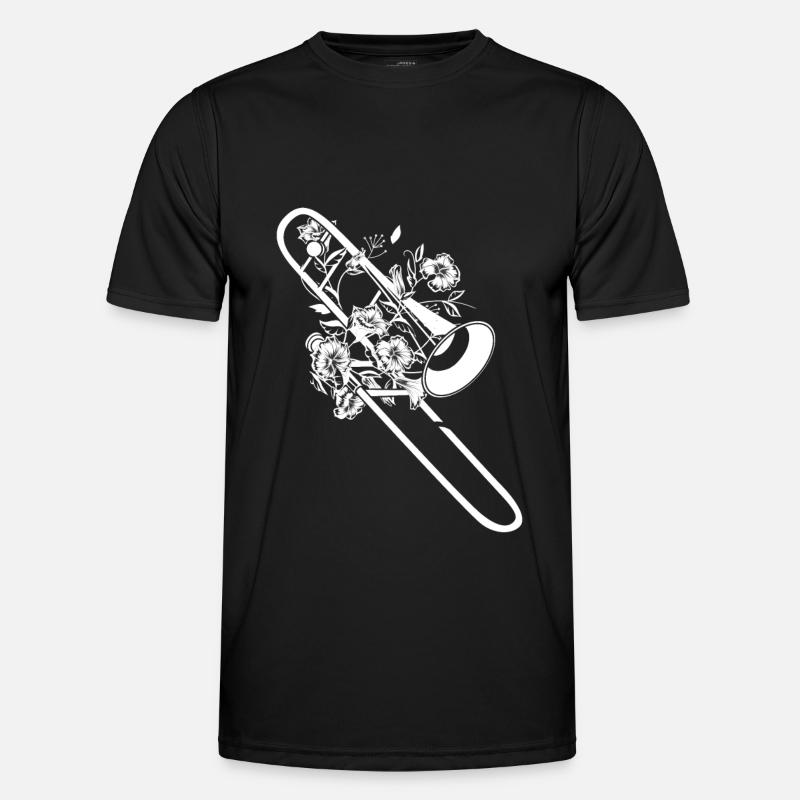 Minstrel Procession Trombone Flowers - Men's Functional T-Shirt - black