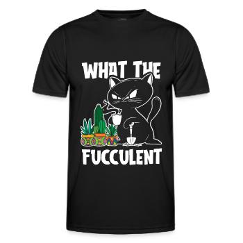 Hobbygärtner Garten Saftig Gartenkatze - Männer Funktions-T-Shirt - Schwarz - Vorne - AI Model Male 178 dark (178cm)
