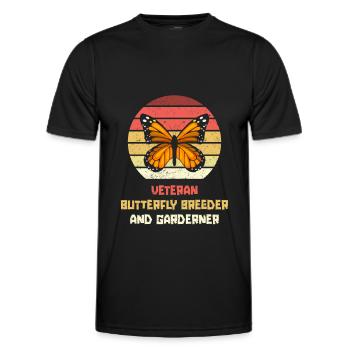 Amateur gardener garden butterflies in the garden - Men's Functional T-Shirt - black - Front - AI Model Male 178 dark (178cm)