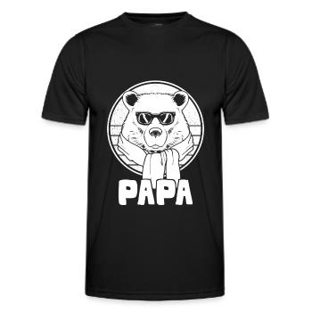 Fête des pères Papa Wear - T-shirt sport Homme - noir - Devant - AI Model Male 178 dark (178cm)